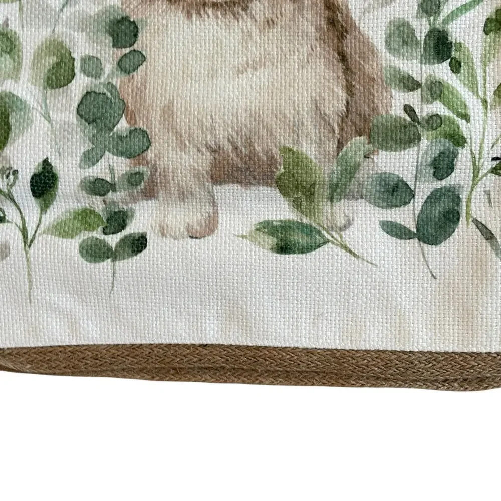 Spring Gatherings Floral Bunny Rabbit Table Runner 14x72 Spring Easter White New